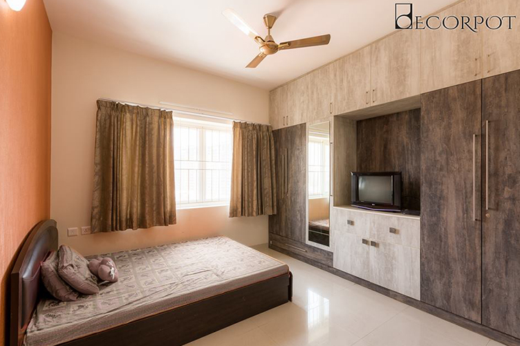 Guest Bedroom Interior Design Bangalore-GBR-3BHK, Sarjapur Road, Bangalore